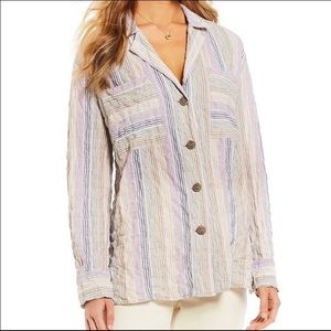 NWOT Free People High Tide Button Down Shirt